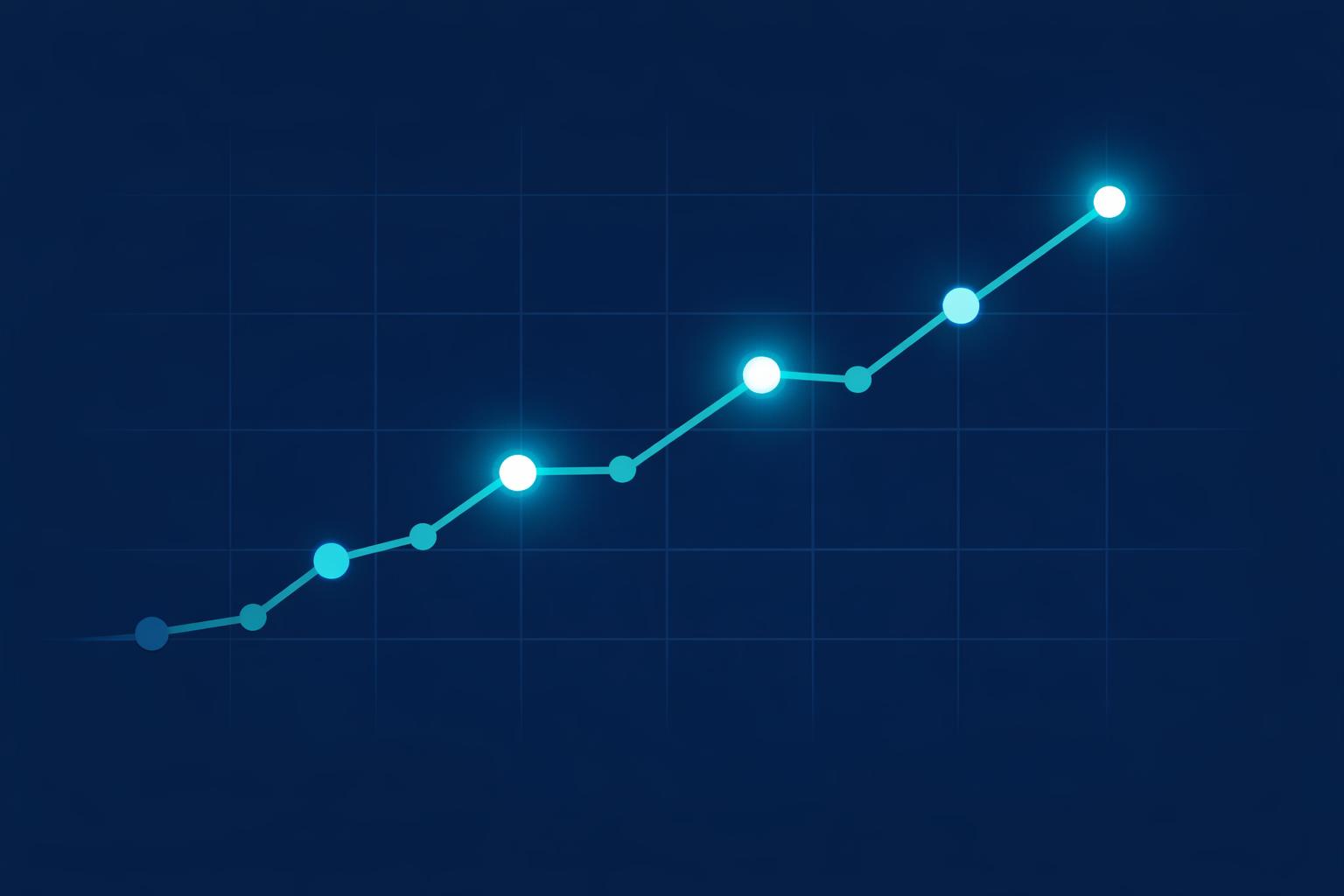 Courbe de relev&eacute;s mensuels de citations, avec les points d&rsquo;observation mis en &eacute;vidence